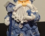 Santa Claus - Vintage Blue and Silver Polystone Figurine by Joelston Ind... - $19.34