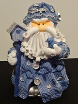 Santa Claus - Vintage Blue and Silver Polystone Figurine by Joelston Industries! - $19.34