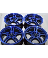 New DDR ZK16 15x6.5 4x100/114.3 38mm Black/Blue 15" Wheels Rims (Set of 4) - $639.00