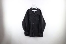 Vintage 90s Streetwear Mens Large Baggy Fit Velour Corduroy Button Shirt Jacket - £55.62 GBP
