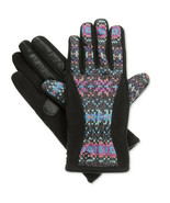 ISOTONER Black Geometric Matrix Fleece Nylon smarTouch THERMAflex Gloves... - $34.47 CAD