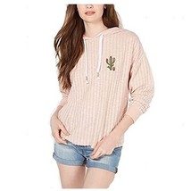 Rebellious One Womens Juniors L Light Pink Cactus Hooded Sweatshirt NWT ... - $19.59