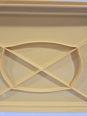 Vintage Tupperware Rectangle Cake Keeper Carrier w/Handle Harvest Gold 9"x13" Item image 5