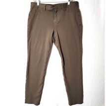 Chicos Womens Pants Size 2 Regular 12 Lg Brown Knit 5 Pocket Design - £12.97 GBP