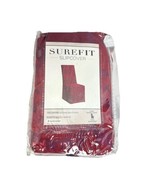 Surefit Long Dining Room Chair 1 Piece Slipcover in Scroll Burgundy for ... - $13.98