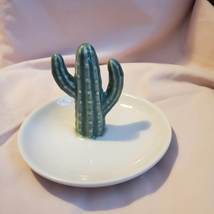 Cactus Ring Dish, Ceramic Jewelry Holder Trinket Tray with Cactus Succulent image 2