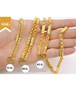 Necklace 15 30 45 G.Type Segment Tube 18K 24K Thai Baht Yellow Gold Plat... - £31.00 GBP+