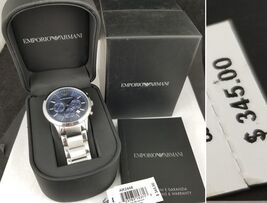 GENUINE Emporio Armani Mens watch AR2448 box manual box tag 43mm $345 MSRP! - $2,567.99 MXN