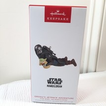 Hallmark GROGU&#39;S JETPACK ADVENTURE Christmas Ornament Star Wars Mandalor... - £18.33 GBP