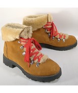 J.Crew Nordic Brown Nubuck Leather Shearling Lined Hiking Boots Womens S... - €48,86 EUR
