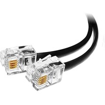 (2 Pack) 6 Feet Black Telephone Cable Rj11 Male To Male, Professional Gr... - $17.99