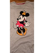 Disney Minnie Mouse T Shirt Women’s Size L Gray Graphic Tee Casual Top - $163.89 MXN