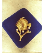 Gold  Fish Pin Vintage Designer Piece - $12.95