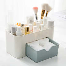 Acrylic Plastic Makeup Organizer Storage Box with Drawer Cotton Swab Sti... - £8.61 GBP