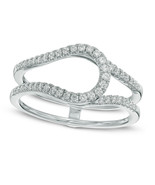 14K White Gold Plated Wrap Guard Enhancer Round 1/3ct Diamonds Ring Jack... - $8,885.25 MXN