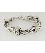 Heavy Sterling Silver Double-Strand Chunky Statement Chain Bracelet Togg... - $20,251.48 MXN