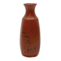 Sake Bottle Pottery Teracota Clay Ceramic Asian Japan Vintage 6 oz - $13.50 CAD