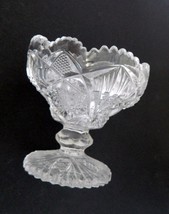 Imperial Glass NUCUT Line #212 Diamond w Fan and/or Star &amp; Fan Pattern Comport  - £13.15 GBP