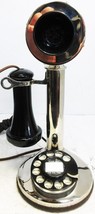 Western Electric Nickel Candlestick Rotary Dial Telephone Circa 1900&#39;s - £463.36 GBP