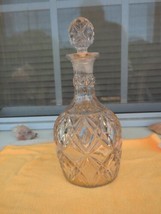 Antique Lead Crystal Gorham Decanter w/ Stopper Heavy 10.5&quot; Tall 1950s - £11.74 GBP