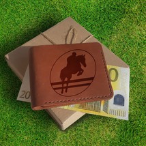 Personalized Horse and Rider Gifts. Personalized Leather Engraved Custom Wallet - £35.39 GBP