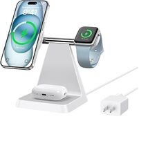 Magnetic Wireless Charger for iPhone - 3-in-1 Fast Charging Station Comp... - $19.00