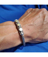 Byzantine 925 Sterling Silver Bracelet Woven Braided Bangle Style Chain ... - $393.62 CAD