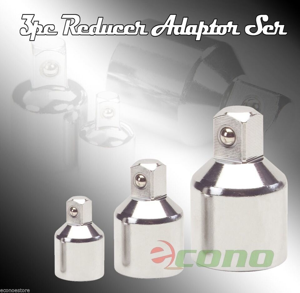 3PC SOCKET REDUCER AIR IMPACT ADAPTOR RATCHETS TOOL SET - $10.39