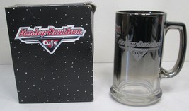 Vintage Harley Davidson New York Café Color Chrome Glass 12oz. Mug Etched - £22.41 GBP