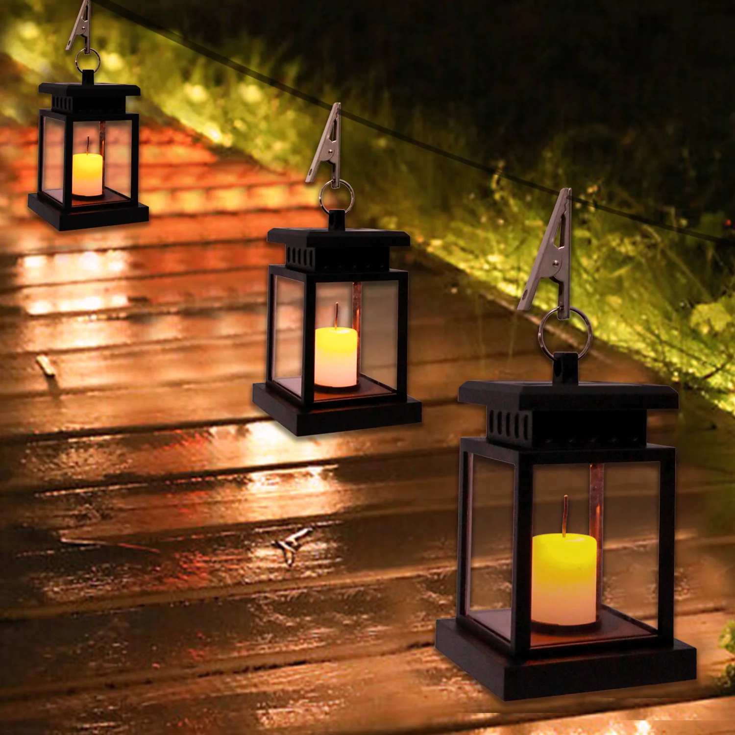 2022 Solar Pa Lantern with Clip Outdoor Lamp Decoration scape Light Led Lantern  - £59.26 GBP