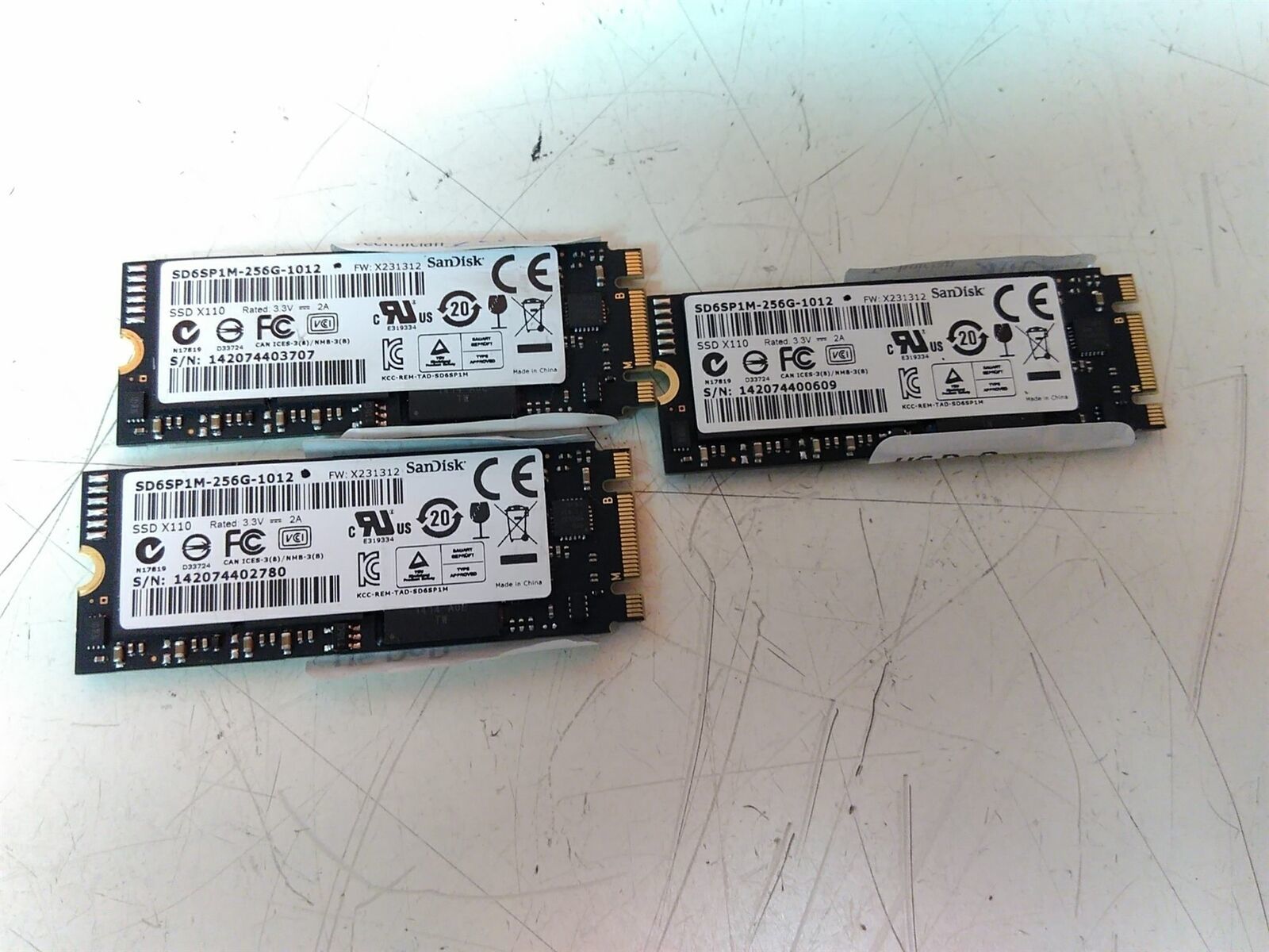 Lot of 3 Dell NNCRP SanDisk X110 SD6SP1M-256G-1012 256GB M.2 SATA Internal SSD - £63.10 GBP