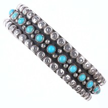 6.25&quot; Vintage Navajo Silver snake eye turquoise bracelet - $524.70