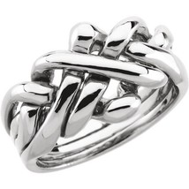 Sterling Silver Men&#39;s 4-Piece Puzzle Ring - £290.17 GBP+