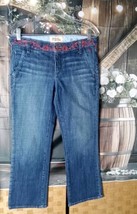 Anthropologie HH Holding Horses Straight Fit Jeans Embroidery Size 28 Blue  - £24.84 GBP