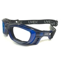 uvex Safety Goggles Eyeglasses Frames SW09 Black Blue Z87-2 with Strap 5... - $60.56