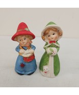 VTG Set Of 2 Jasco 1978 Merri Bells Fine Bisque Porcelain Bell Figurines... - $14.50