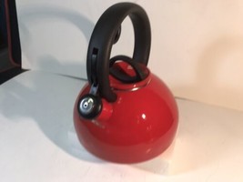 COPCO 2-QT Red Whistling Tea Kettle W/Hoop Handle, Triggered Cap Lift - £15.14 GBP
