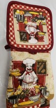 3 Pc Thin Set: 1 Pot Holder 1 Oven Mitt (10&quot;)&amp; 1 Towel Fat Chef With Tray Andeya - £17.52 GBP