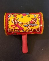 Vintage Retro Tin Noise Maker USA Red Wood Handle Kirchhof Life Of The Party - £7.59 GBP