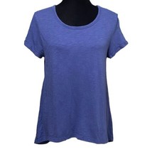 Chicos The Ultimate Tee Navy Blue High Low Hem Shirt Size 1 Petite Minimalist - $19.99