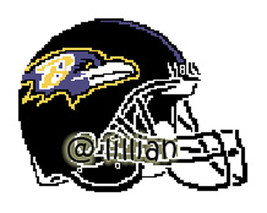 Nfl ~ Baltimore Ravens Helmet Cross Stitch Pattern - £3.13 GBP
