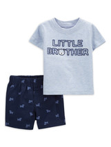 Child of Mine Baby Boys &quot;Lil Bro&quot; Outfit 2-Piece Set Size 12 Months - £15.97 GBP