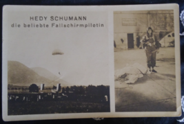 Hedy Schumann German postcard Parachute Fallschirmpilotin Vintage - $45.00