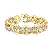 7.50 CT Petit Brillant Coupe Diamants Hommes Bracelet Lien 14K or Jaune Sur - £708.28 GBP