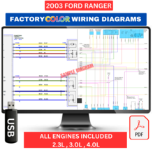 2003 Ford Ranger Complete Color Electrical Wiring Diagram Manual USB - $24.95