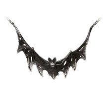 Alchemy Gothic P765 Villa Diodati Necklace Pendant Spread Wing Swooping Bat - $35.00