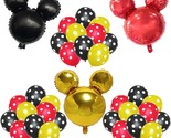 33 Mickey Party Latex Balloons, 3 Mouse Aluminum Film Balloons, Children... - $24.69