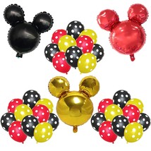 33 Mickey Party Latex Balloons, 3 Mouse Aluminum Film Balloons, Children&#39;S Birth - £18.79 GBP