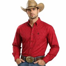 Cinch Red Geometric Print Western Button Down Long Sleeve S Cowboy Rodeo... - $24.99