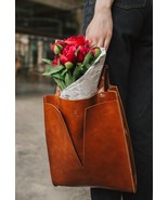 Real Leather Handbag, Shoulder Bag, Personalized Soft Tote - £77.84 GBP
